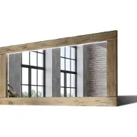 Artforma 160x70 Rechteckig Rustikal Wandspiegel mit Rahmen massivholz Eichenholz mit Beleuchtung Horizontal | Individuell Spiegel Nach Maß | LDR225 Oak Classic Gealterte Oberfläche