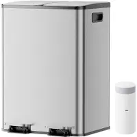 YASHE Tretmülleimer RB2-20, 40 L, 2 x 20 L, Edelstahl