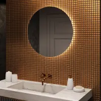Artforma Spiegel mit Beleuchtung 80 cm- Rund Badezimmerspiegel mit LED Beleuchtung - Kaltweiß 6500K - LED Badspiegel Lichtspiegel OKR082