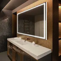 Artforma Badspiegel 160x60 cm - mit LED Beleuchtung - LED Farbe Kaltweiß 7000K - Individuell Nach Maß - Beleuchtet Wandspiegel Lichtspiegel Badezimmerspiegel | Lichtschalter: Touch Schalter |LED049