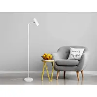 Meine Wunschleuchte LED Stehlampe mit schwenkbarem Spot Weiß Wohnzimmerlampen Leselicht hinter Sofa