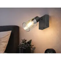 Meine Wunschleuchte Kleiner LED Wandstrahler innen mit Glas Lampenschirm Amber, schwenkbar Höhe 9cm