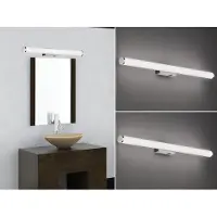 Meine Wunschleuchte LED Badlampen Set Wand mit Schalter Chrom 80cm Gäste WC Spiegelleuchten seitlich