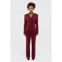 BENU Damen Kurzer Burgunder Blazer