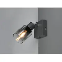 Meine Wunschleuchte Kleiner LED Wandstrahler innen mit Glas Lampenschirm Chrom, schwenkbar Höhe 9cm