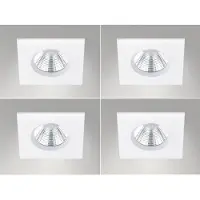 Meine Wunschleuchte LED Einbaustrahler Decke 4er Set eckig dimmbar Weiß matt 5,5W - Deckenleuchten