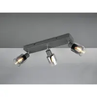 Meine Wunschleuchte LED Deckenstrahler 3-flammig für innen mit Glas Lampenschirmen Chrom Breite 42cm