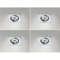 Meine Wunschleuchte 4 Stk. Einbaustrahler Decke eckig schwenkbar Chrom glänzend GU10 - Deckenleuchte