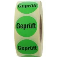 Böttcher-AG Hinweisetiketten Geprüft, Ø 30 mm, selbstklebend, 1.000 Stück