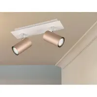 Meine Wunschleuchte LED Deckenstrahler 2flammig Metall Coffee Braun / Grau, Spots schwenkbar, L 30cm