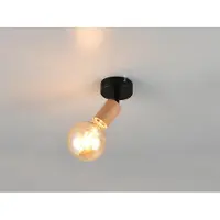Meine Wunschleuchte Kleiner LED Wandstrahler innen schwenkbar Metall Schwarz & Holzoptik, Höhe 11cm