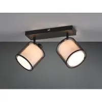Meine Wunschleuchte LED Deckenstrahler 2-flammig Stoffschirme Schwarz/Weiß Schlafzimmer & Wohnzimmer