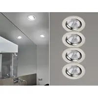 Meine Wunschleuchte 4 LED Einbaustrahler Decke rund Ø 8,5cm Spot schwenkbar dimmbar Nickel matt 5,5W