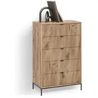 Livinity KOMMODE Aterno Viking Oak 76 x 120 cm mit 5 Schubladen