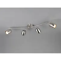 Meine Wunschleuchte LED Deckenstrahler mit 4 schwenkbaren Spots aus Metall Silber, Breite 70,5cm