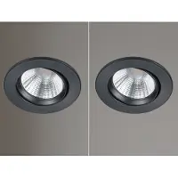 Meine Wunschleuchte 2 LED Einbaustrahler Decke rund Ø 8,5cm schwenkbar dimmbar Schwarz matt 5,5W