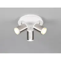 Meine Wunschleuchte LED Deckenstrahler mehrflammig Weiß / Silber 3 Spots schwenkbar, rund Ø 30cm