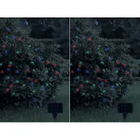 Meine Wunschleuchte 2er Set LED Solar Lichterketten Weihnachtsbaumbeleuchtung Außen RGB Garten, 12 M