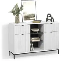 Livinity KOMMODE Aterno Weiß 120 x 81.2 cm mit 2 Schubladen und 2 Türen