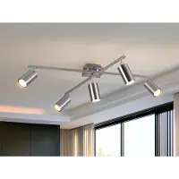 Meine Wunschleuchte Dimmbarer LED Deckenstrahler in Silber matt mit 5 schwenkbaren Spots für Innen