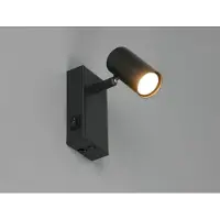 Meine Wunschleuchte LED Wandstrahler Schwarz mit Schalter, Spot schwenkbar, Schlafzimmer Wohnzimmer