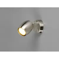 Meine Wunschleuchte LED Innen Wandstrahler aus Metall Silber mit Schalter, Spot schwenkbar, H: 14cm
