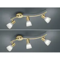 Meine Wunschleuchte 2er SET 3-flammige LED Deckenstrahler Messing, Designklassiker Wohnzimmer & Flur