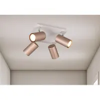Meine Wunschleuchte LED Deckenstrahler 4flammig Metall Coffee Braun / Grau, Spots schwenkbar, B 24cm