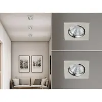 Meine Wunschleuchte 2 LED Einbaustrahler Decke eckig schwenkbar dimmbar Nickel matt 5,5W Deckenlampe