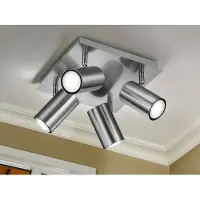 Meine Wunschleuchte Deckenstrahler 4-flammig Spots schwenkbar Silber, 24 x 24cm, mit GU10 LED