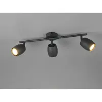 Meine Wunschleuchte LED Deckenstrahler mit 3 schwenkbaren Spots aus Metall Schwarz, Breite 47,5cm