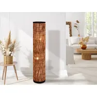 Meine Wunschleuchte Kleine Stehlampe 120cm Rattan Lampenschirm, Lichtsäule Wohnzimmer & Schlafzimmer