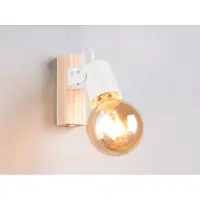 Meine Wunschleuchte LED Wandstrahler innen schwenkbar aus Holz & Metall Jugendzimmer Weiß, Höhe 13cm