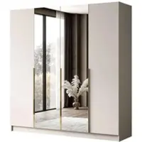 Lookway Kleiderschrank mit Spiegel AUREL 4D KASCHMIR, Golden Griffe