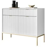 Lookway SIDEBOARD CORTADO GOLD KSZ104 MIT SCHUBLADEN WEISS