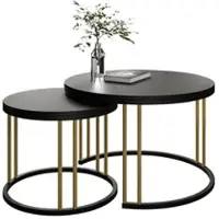 Lookway Runder Couchtisch 2in1 LORI MIX II matt schwarz