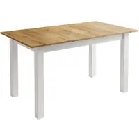 Lookway ARTON 140 cm ausziehbarer Tisch, Tischplatte Farbe: Craft Gold Eiche, Weiße Beine