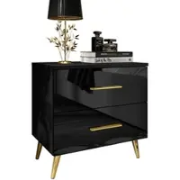 Lookway NACHTTISCH AURA mit Griffen, goldenen Beinen