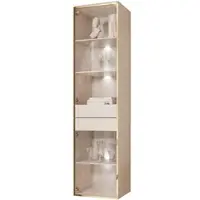 Lookway VITRINE AURORA in Kaschmir mit LED-Beleuchtung mit Fuße