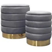 Lookway POUF-SET MIRELLE gepolstert grau