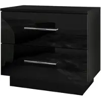 Lookway NACHTTISCH LINA mit Chromgriffen, Hochglanz, LED
