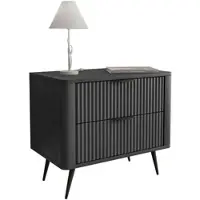 Lookway NACHTTISCH SCARLETT 2S MIT SCHUBLADEN SCHWARZ