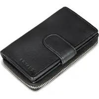 ROYALZ "Dominica" XL Echtleder Geldbörse Damen viele Fächer groß - 18 Kartenfächer RFID Blocker geschützt - Leder Portemonnaie im Vintage Design
