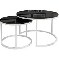 Lookway Runder Couchtisch CIRI 2in1 Hochglanz