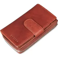 ROYALZ Vintage Leder Damen Geldbörse 18 Kartenfächer Organizer RFID Blocker Portemonnaie viele Fächer Brieftasche XXL Portmonee