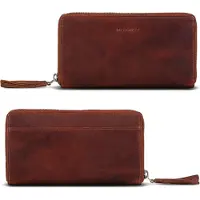 ROYALZ "Helena" Vintage Leder Portemonnaie Damen groß Reißverschluss viele Fächer Geldbörse Damen RFID Schutz Geldbeutel Frauen Leder