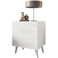 Lookway NACHTTISCH AURA LUX PUSH OPEN auf Beinen – Beinfarbe: Chrom