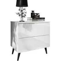 Lookway NACHTTISCH AURA PUSH OPEN mit schwarzen Beinen