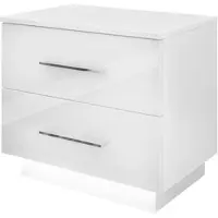 Lookway NACHTTISCH LINA mit Chromgriffen, Hochglanz, LED