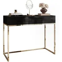 Lookway KONSOLE BLANCO mit Schubladen GOLD CHROM Schwarz Hochglanz PUSH OPEN